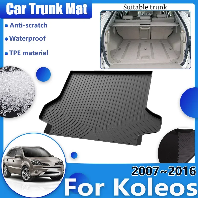 

Fit For Renault Koleos HY 2007~2016 Samsung QM5 Car TPE Trunk Floor Mats Cargo Pad Carpet Scratch Resistant Interior Accessories