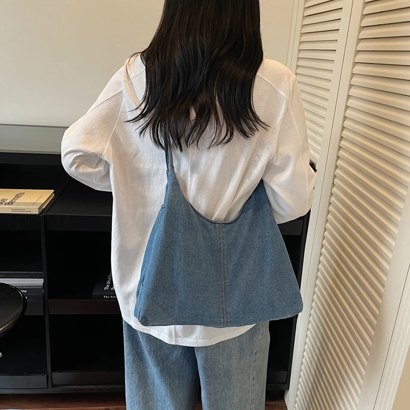 

Модная джинсовая женская сумка, новинка 2025, сумка через плечо, джинсовая сумка-мессенджер Y2K, эко-сумка, корейские сумки-шоппер, винтажная сумка на каждый день