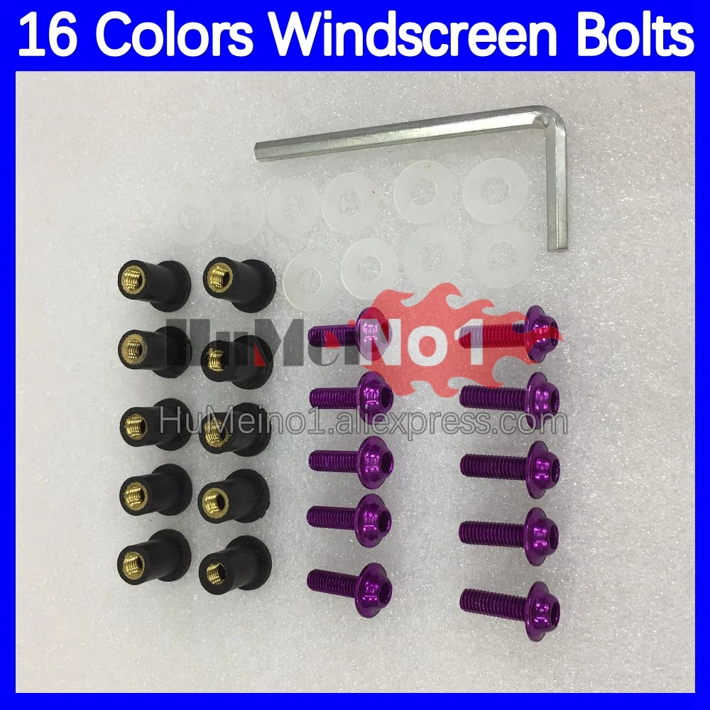 31pcs Motorcycle Windscreen Bolts For YAMAHA YZFR6 YZF-R6 YZF600 YZF 600 YZF R6 03 04 05 2003 2004 2005 Windshield Screws Nuts