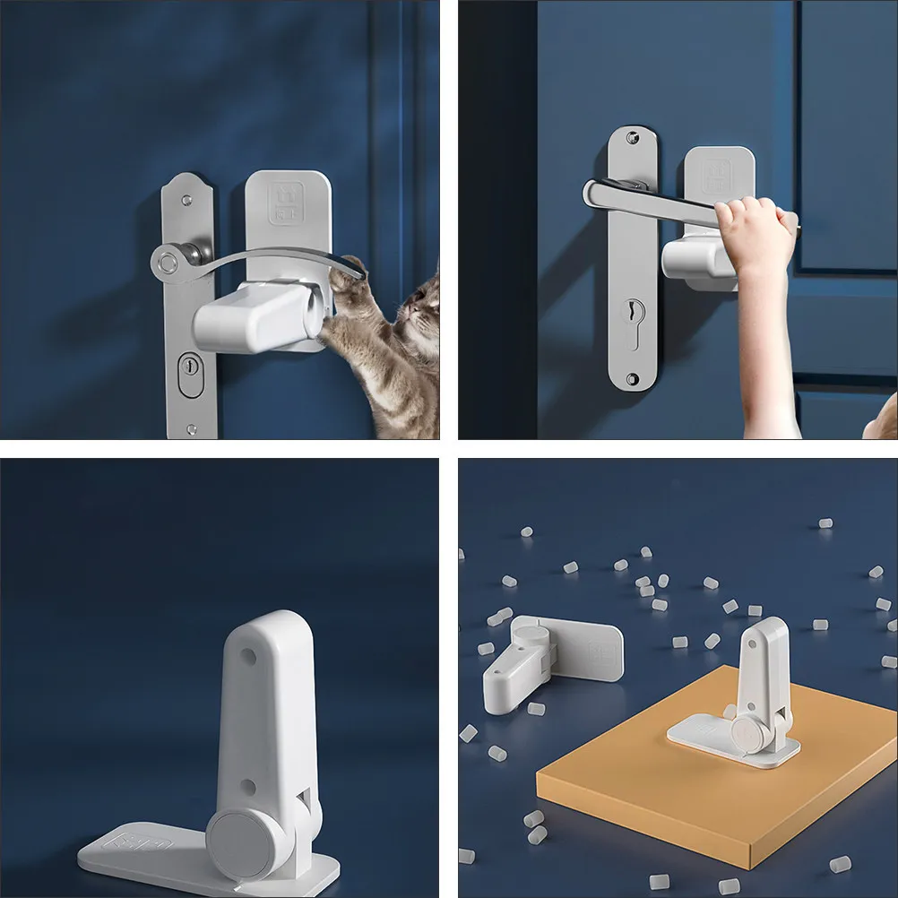 Baby Proof Cabinet Locks 3 Pack H Shape Safety Latches for Doors and Windows No Drill Easy Install White