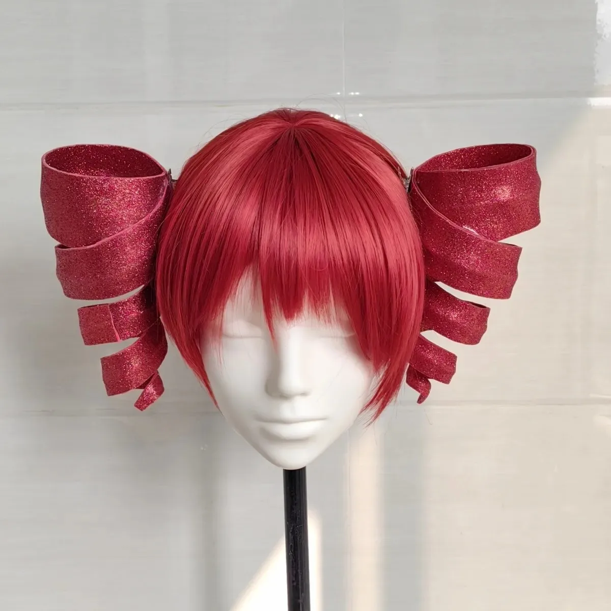 Anti-Gravity Cosplay Wig Teto Heavy Stress Flash Powder Material Tail Fake Hair for Anime Gaming Conventions Party Props
