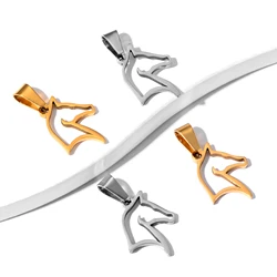 6Pcs Wholesale Horse Head Charm Tag Jewelry Stainless Steel Necklace Pendant High Polished Jewelry