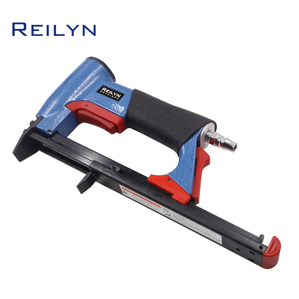 Imagem -06 - Pistola de Grampeador de Construção Pneumática Nariz Longo Fine Wire Nailer tipo u Estofados Carpintaria Móveis Ferramentas para Sofá 8016 616 mm