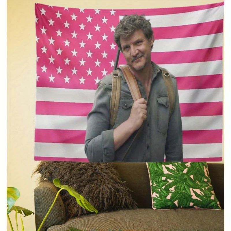 Bandera de Pascal americana rosa del Actor Pedro, tapiz divertido para casa de primavera y jardín, póster de música Sexy, regalo para pancarta de habitación y patio, 1 ud.