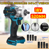 Drillpro 520N.M Brushless Electric Impact Wrench 1/2 inch Screwdriver Cordless Electric Wrench Power Tools For Mak 18V Battery