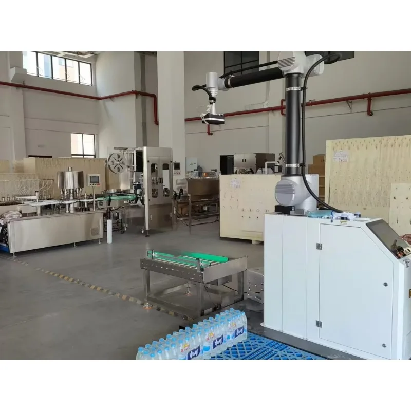 Case Palletizing Machine Single Column Palletizer Automatic Palletizer Robot Stacker Bottled Water Production Line