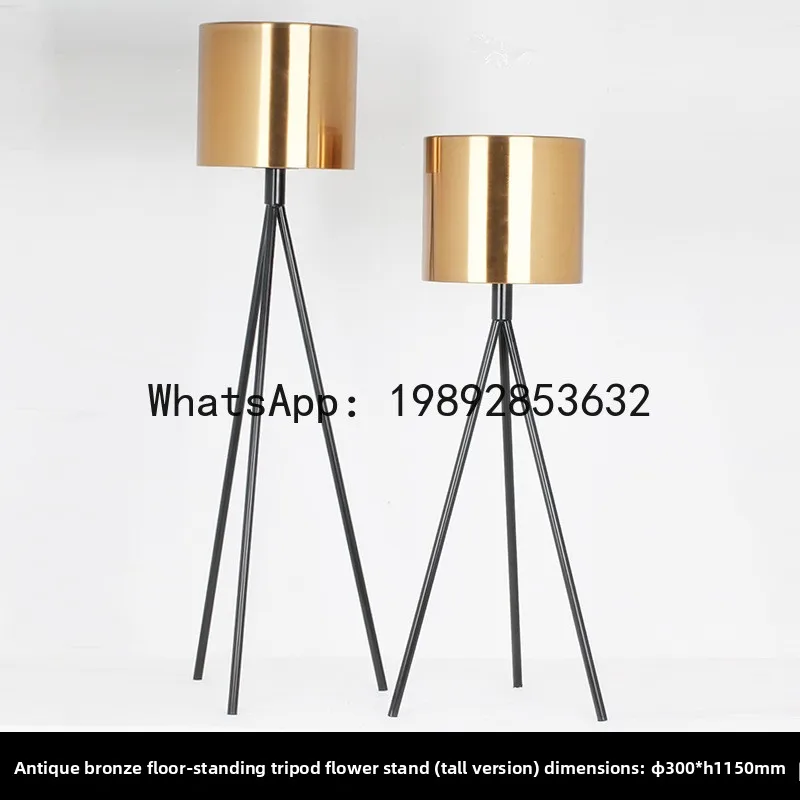 YFY Nordic Vase Ornament Living Room Flower Arrangement Dried Flowers Simple Large Floor-standing Light Luxury Iron Art Metal