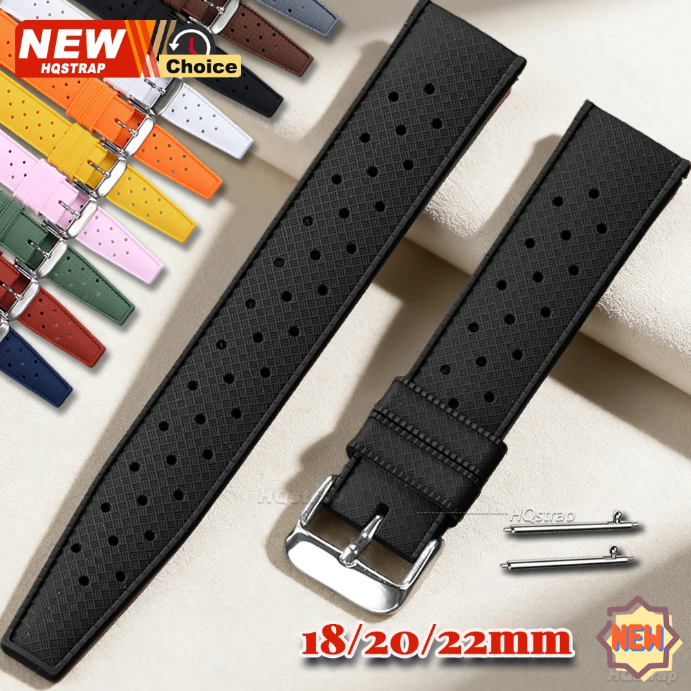 18mm 20mm 22mm Quick Release Tropical Silicone Strap Waterpfroof Rubber Band for Omega Wristband for Seiko Bracelet for Rolex