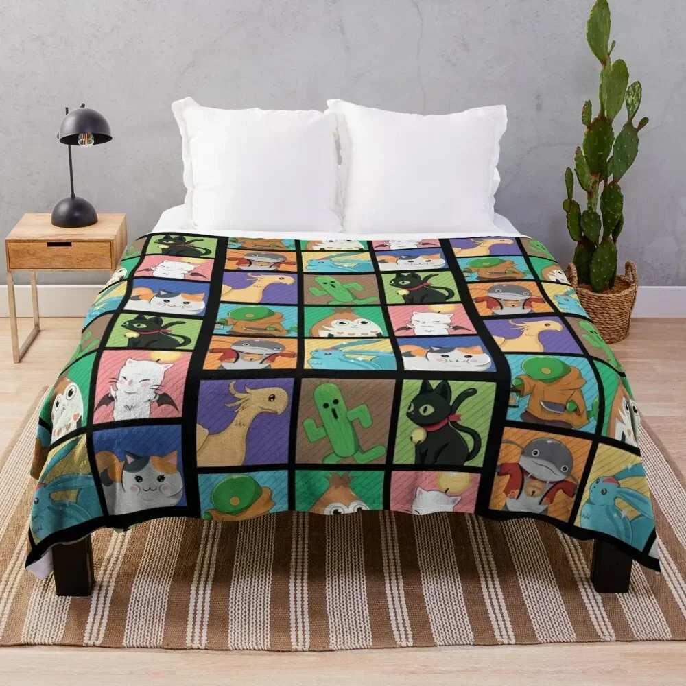 

FFXIV POP ART Throw Blanket Polar Blankets Sofas Of Decoration Luxury St Loose Blankets