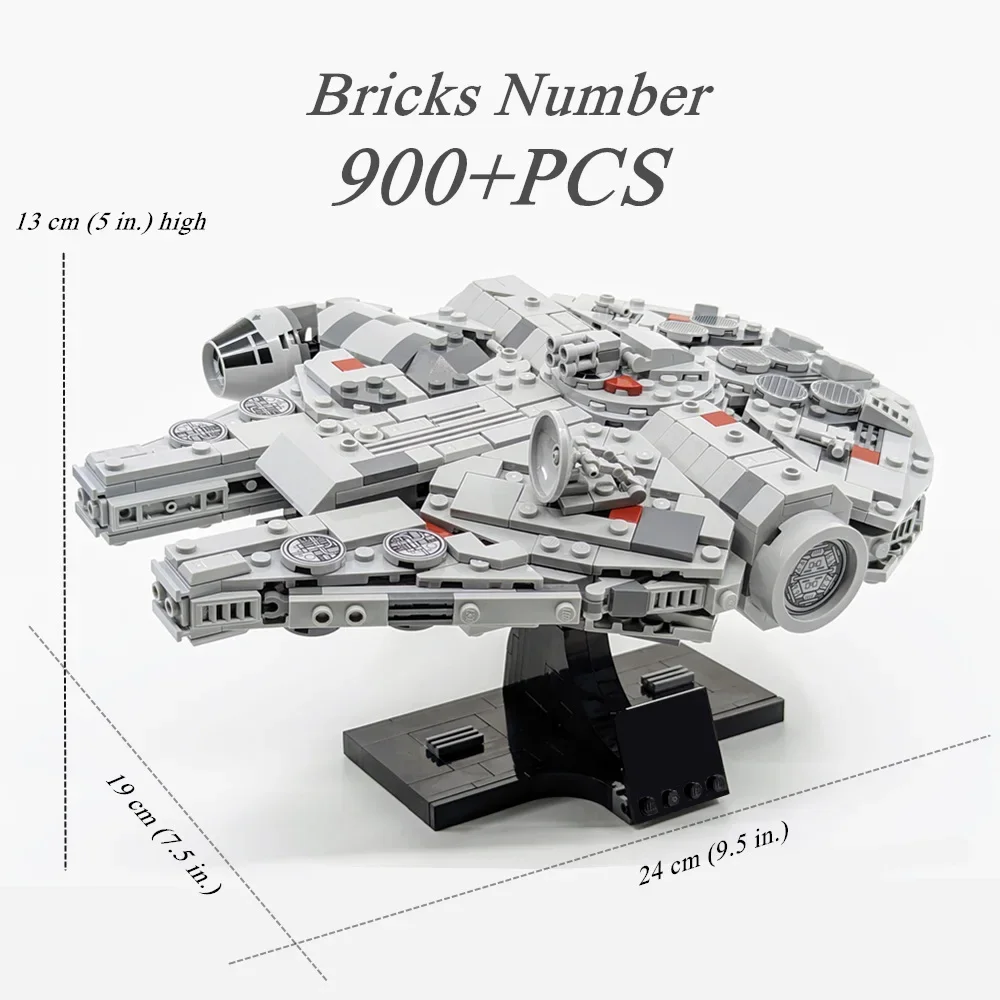 900 sztuk Galaxy Space StarFighters Falcons-statek kosmiczny statek bojowy Model klocki do budowy cegła prezent dla dzieci zestaw zabawek dla