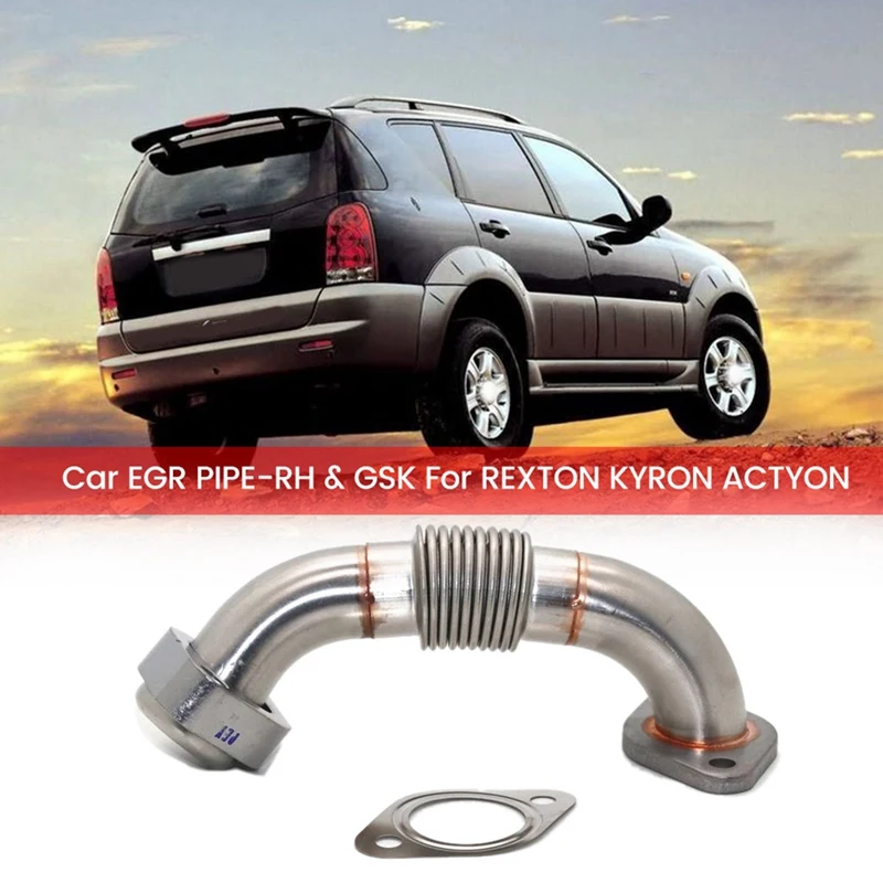 6651401361 6651420180 Car EGR Valve Iron Pipe W/ Gasket For Ssangyong REXTON KYRON ACTYON D2.0 & 2.7DT Xdi 2005-2007