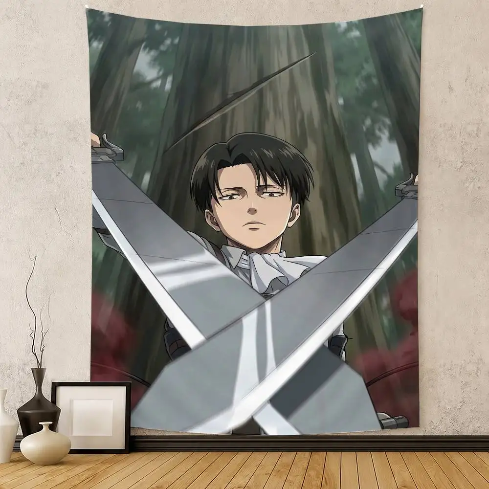 Attack on Titan Levi Ackerman Flag Digital Printing Banner for Garage Wall Out Door Decoration