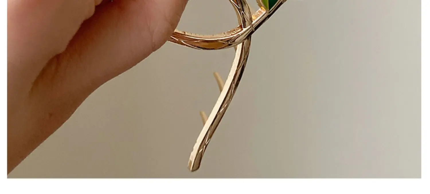 Neue Damen-Haarspange aus Metall, elegante goldene Blumen-Haarspangen, Haarklammer, Krabben-Haarband, Pferdeschwanz-Clip, Kopfschmuck, Haaraccessoires, Tiara – Detail 16