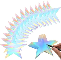 10Pcs Iridescent Stars Cutouts Double Printed Star Paper Star Confetti Cutouts Glitter Stars Decoration for Party Supplies