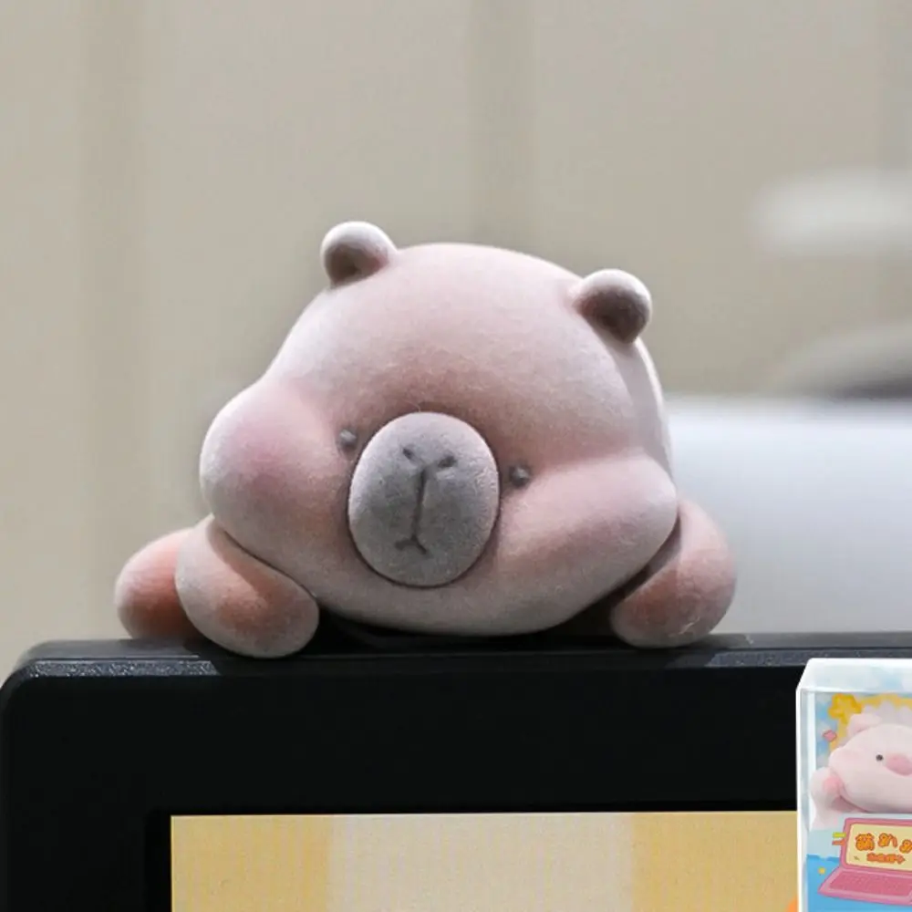 

Flocking Computer Monitor Decoration Panda Dog Computer Display Screen Animal Model Cartoon Rabbit Center Console Doll