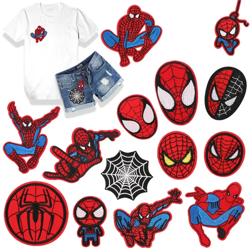 Superhelden Patch Spiderman bestickte Kleidung Patches Anime Cartoon Stoff Dekoration Zubehör für Hemd Hosen Jeans Taschen