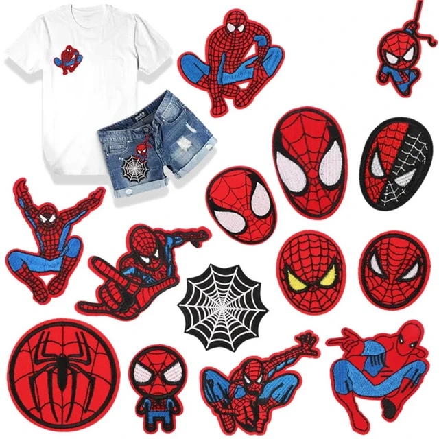 Parche de superheroe de Spiderman parches bordados para ropa decoracion de tela de dibujos animados de Anime accesorios para camisa pantalones bolsas de Jeans