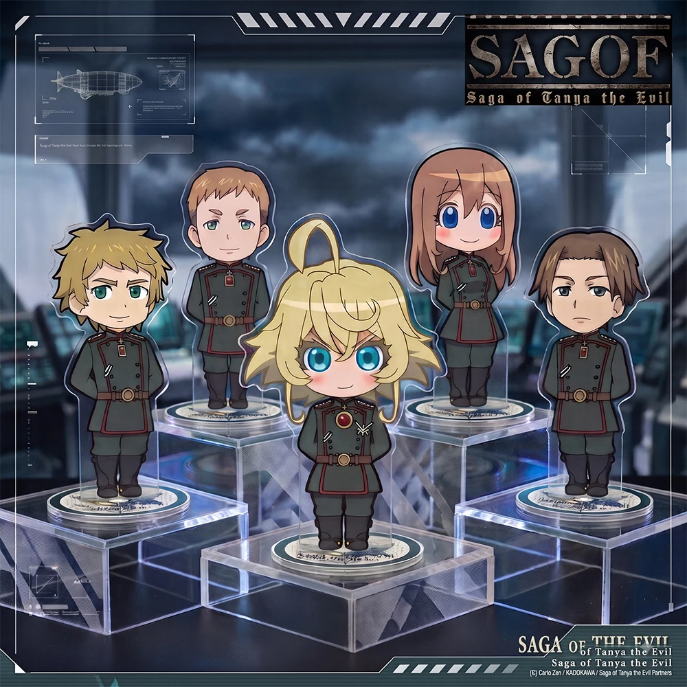 Saga of Tanya the Evil Acrylic Stand Keychain 2026 New Tanya Erich Chibi Military Desktop Display Figure Ornament