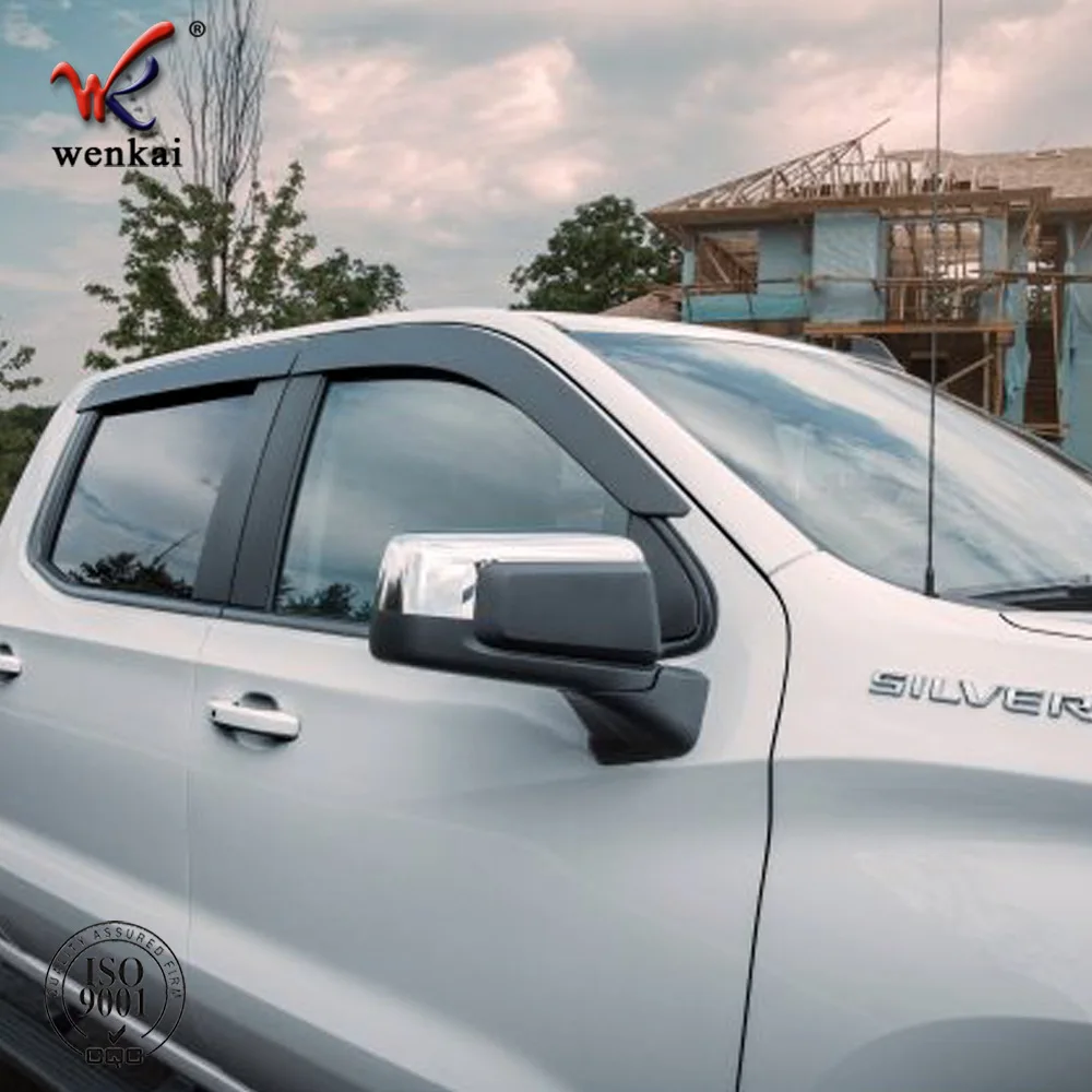

For Chevrolet Chevy Silverado GMC Sierra 2019-2023 Mirror Cover Silver Chrome/Black Clip-on Car Reflector Reverse Rear View Caps