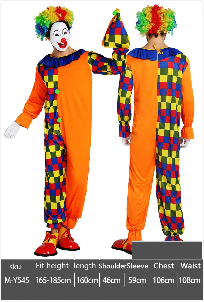 Halloween Variëteit Meisjes Vrouwen Circus Fancy Volwassen Grappige Circus Clown Kostuums Vrouwelijke Jumpsuit Carnaval Feest Cosplay Mannen Kostuum