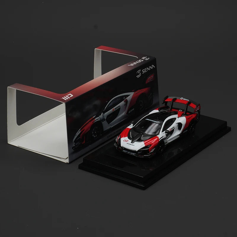 CM Mclaren Senna 1:64 GTR Wit Rood Diecast Diorama Automodel Collectie Speelgoed