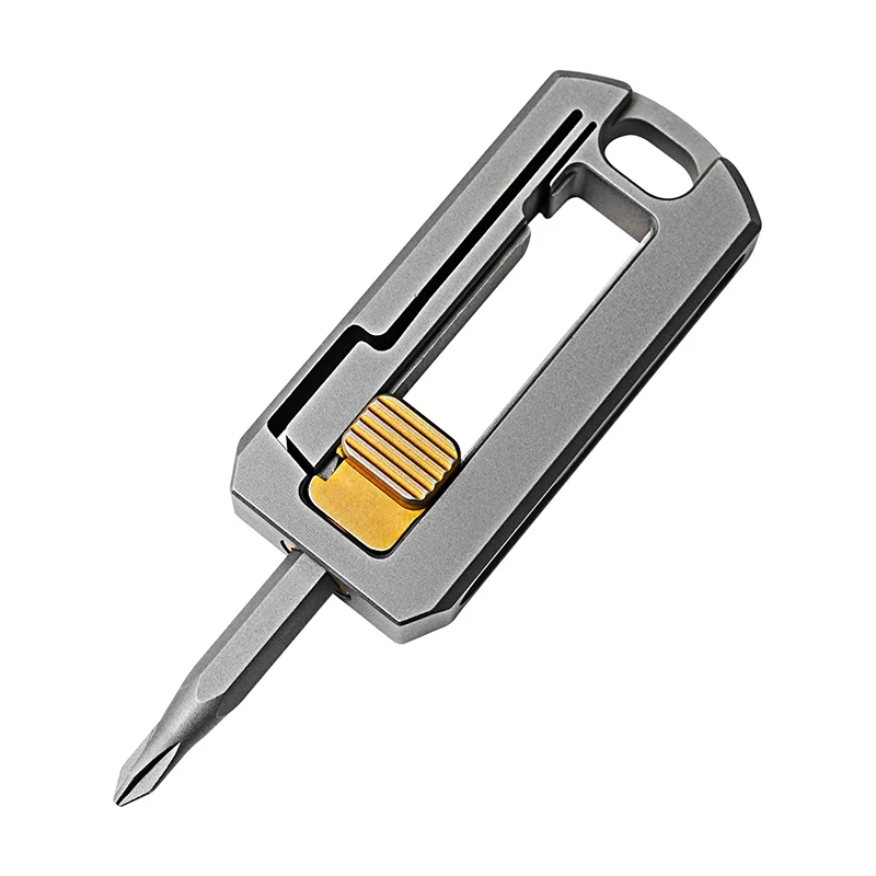 

Mini Titanium alloy screwdriver, lightweight handle screwdriver bit, home portable disassembly Outdoor tool EDC Keychain