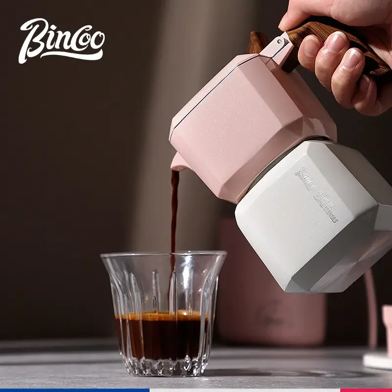 

A5.14 Double valve moka pot home coffee maker electric ceramic stove espresso coffee maker set