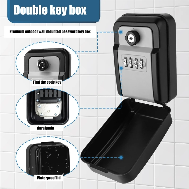 All Purpose Combination Key Safe Padlock 4 Digit Lock Box for Secure Key Storage D5QC