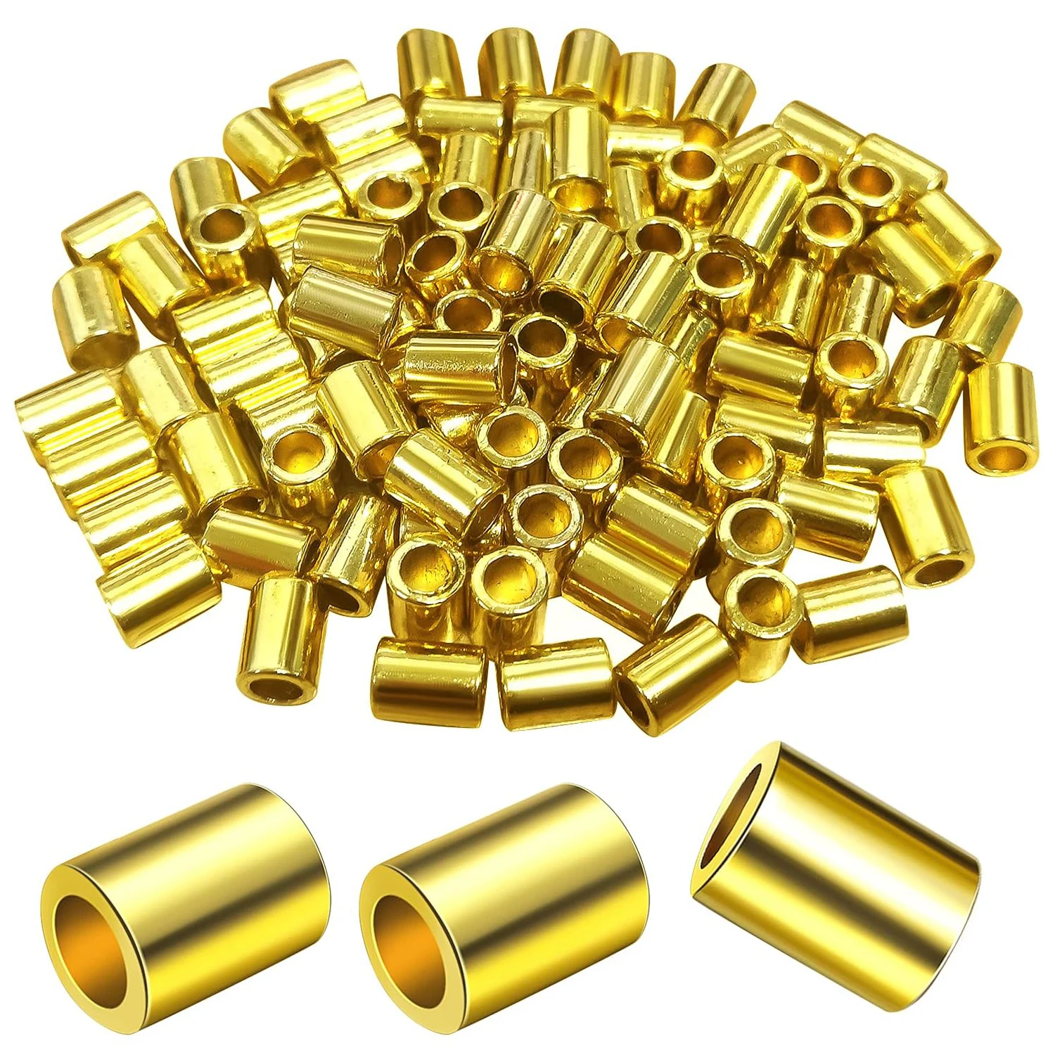 

100 шт. цилиндрических бусин из античного золотого сплава для изготовления украшений и рукоделия