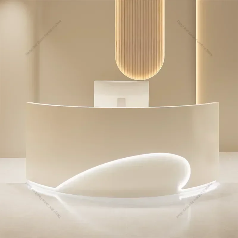 

Cream Style Beauty Salon Reception Desks Simplicity Clothing Store Reception Desks High-end Office Furniture Receptionen HBRD