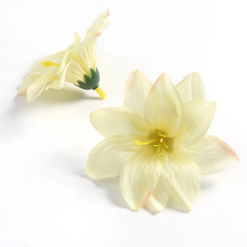 5/10pcs künstliche 9cm Seiden köpfe Blumen Hochzeit Haus Zimmer Garten Dekoration Braut Lilie DIY gefälschte Blume Sammelalbum Zubehör – Detail 8