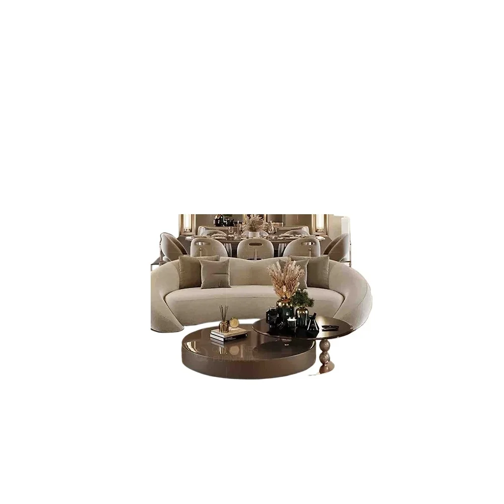 

Italian light luxury round coffee table, combination of modern living room home villa high luxury coffee table