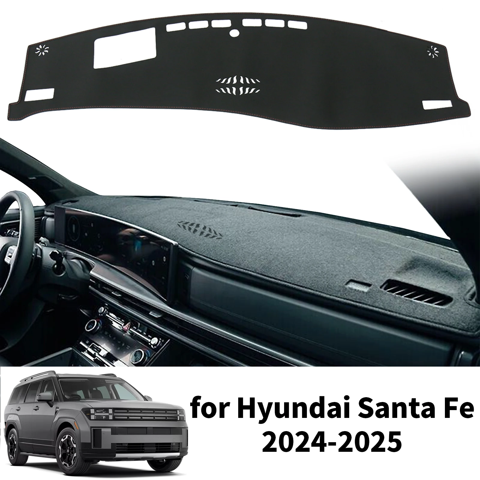 

Для Hyundai Santa Fe MX5 2024 2025 2026 автомобильный чехол для приборной панели, солнцезащитный коврик, защитный ковер, противоскользящий коврик для приборной панели