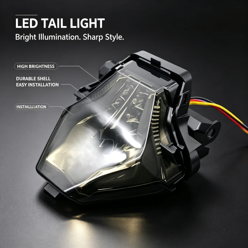 signal motorcycle modification Magnetically controlled For Yamaha R3 R25 R15Z LED tail light brake light burst flash turn