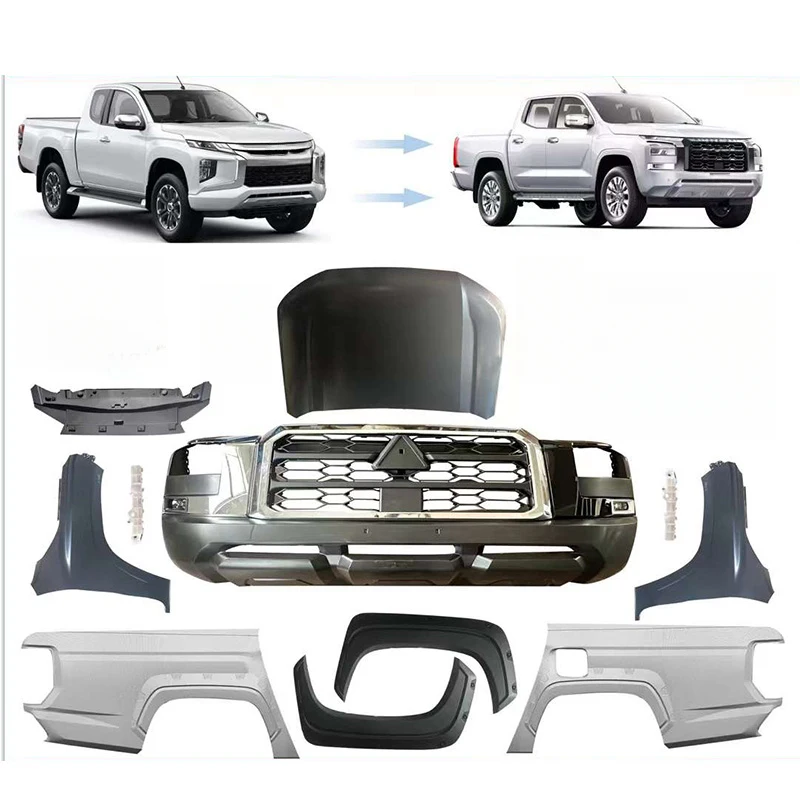 New High Quality   L200 2015-2021 Bumper Facelif Body Kit with Clip-On Attachment and 6 Months Warranty
