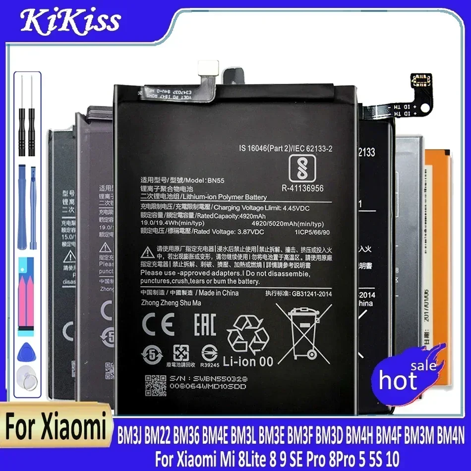 Battery BM3J, BM22, BM36, BM4E, BM3L, BM3E, BM3F, BM3D, BM4H, BM4F, BM3M,For Xiaomi Mi 8Lite, 8, 9, SE, Pro, 8Pro, 5, 5S, 10