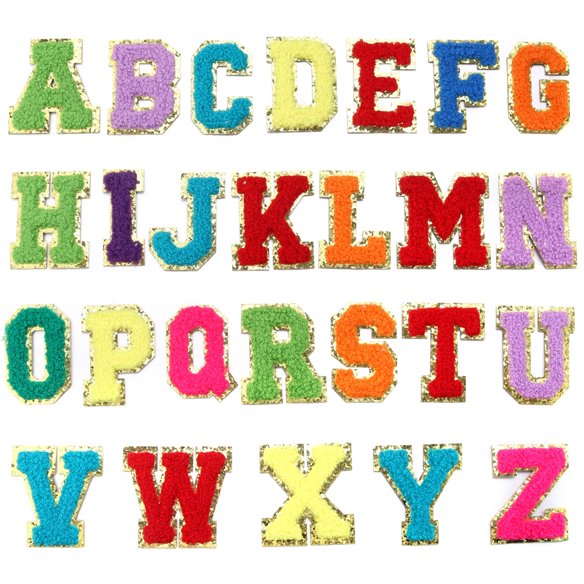 26 Stks/partij Kleur Letter Patches Borduurwerk Alfabet Strijk Patch Stof Voor Tassen Handwerk Kleding Diy Naaien Appliques Benodigdheden