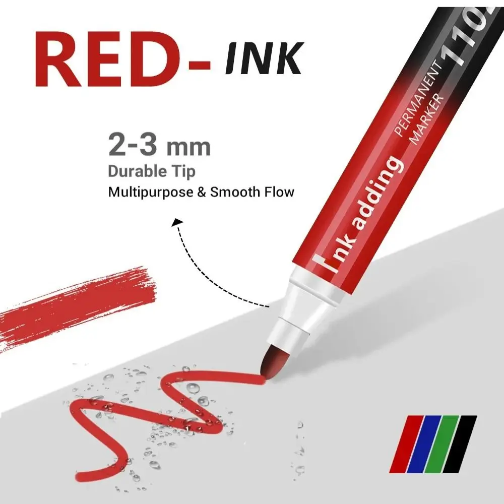 

12 шт./компл., 3 мм, перманентный маркер, водостойкий тонкий художественный маркер, черный, синий, красный, зеленый, чернила, быстросохнущий