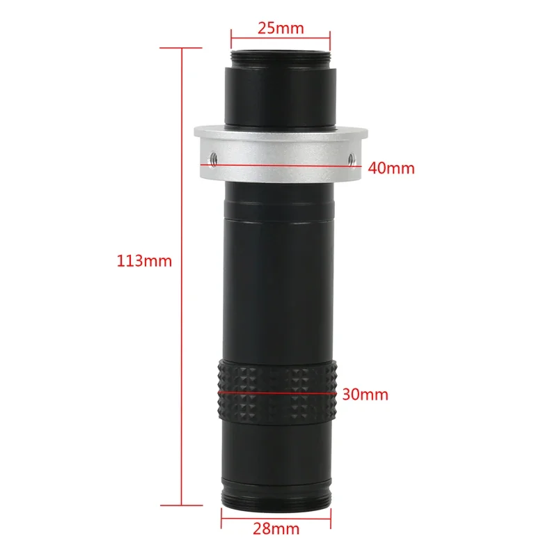 Adjustable Magnification 1-260X Zoom C Mount Lens Infinity Working Distance For Compatible HDMI VGA USB Video Microscope Camera