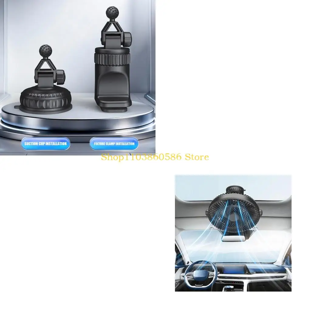 242A Vehicle Cabin Fan with Two Mount Styles 12V/24V ABS for Daily Commute Cooling