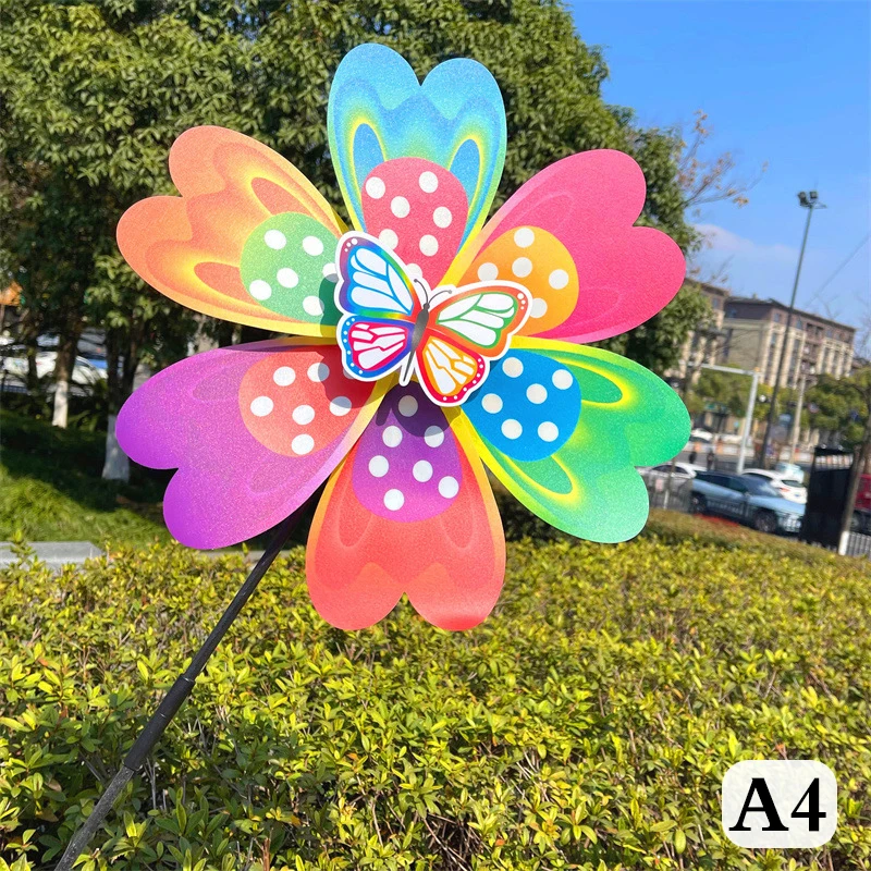 Sunflower/Butterfly Windmill Colorful Sequins Wind Spinner Windmill Garden Camping Picnic Home Party Decoration Kids Outdoor Toy