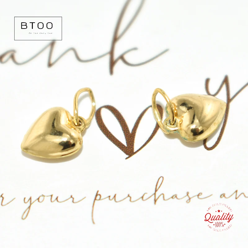 14 Karat Goldfilled 7mm Herzanhänger 1/20 14kt Gold Herz-Tropfenanhänger für Schmuckherstellung DIY Schmuckzubehör – Detail 12