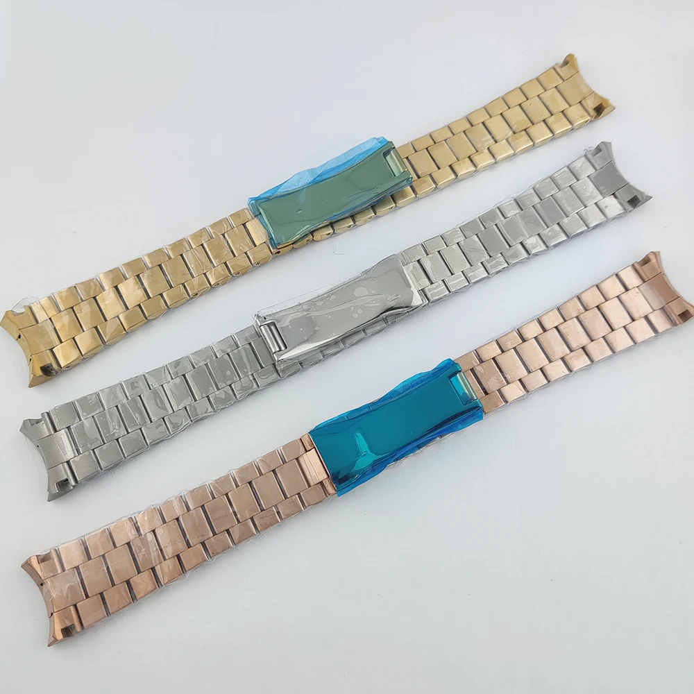 20MM Solid Stainless Steel Watch Strap High Quality Presidential Bracelet Watch Parts For NH35 Datejust Oyster Case Watchbands