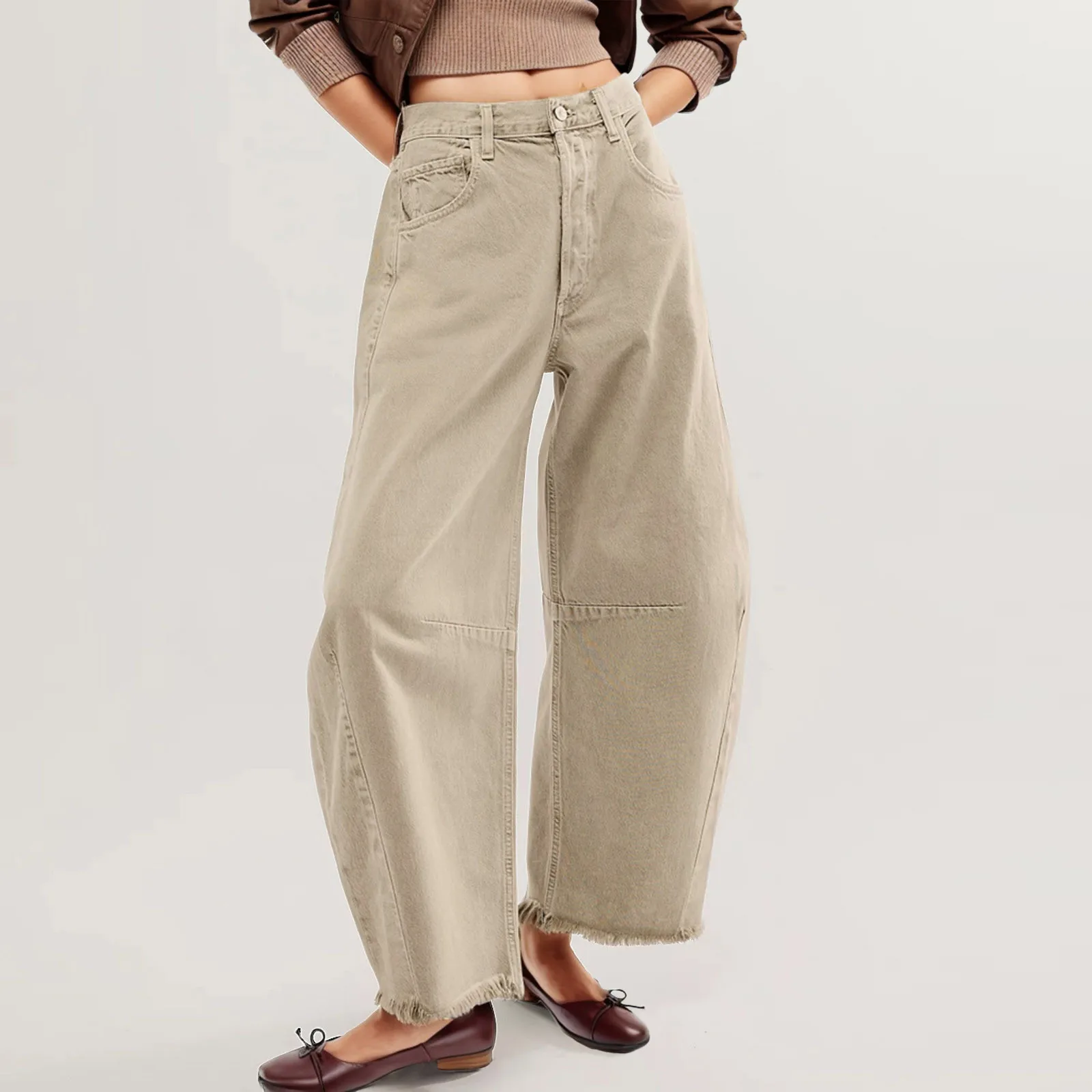 

Embellished Leggings For Women Women Baggy Wide Leg Jeans Barrel Boyfriend Cropped Hem Denim Pants Ladies Leggings