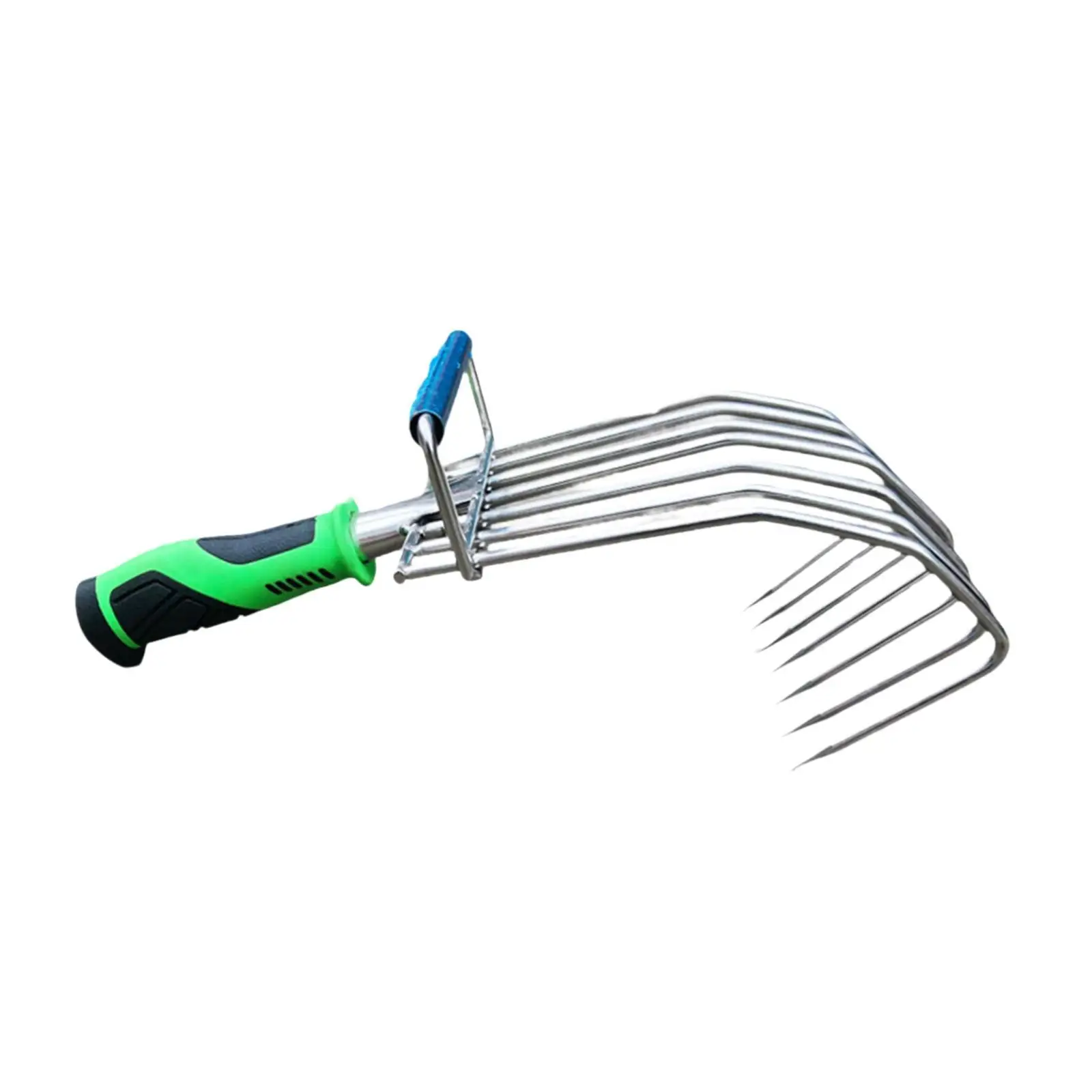 Hand Rake Weeding Lightweight Small Garden Hand Rake Loosening Soil Rubber Handle Digging for Patio Backyard Lawn Yard Work