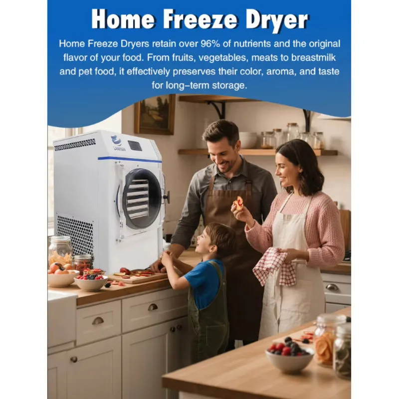 Easy-To-Operate High-Efficiency Drying Small Home Lyophilizer Freeze Dryer Energy-Saving Food Processing Vegetables Foods