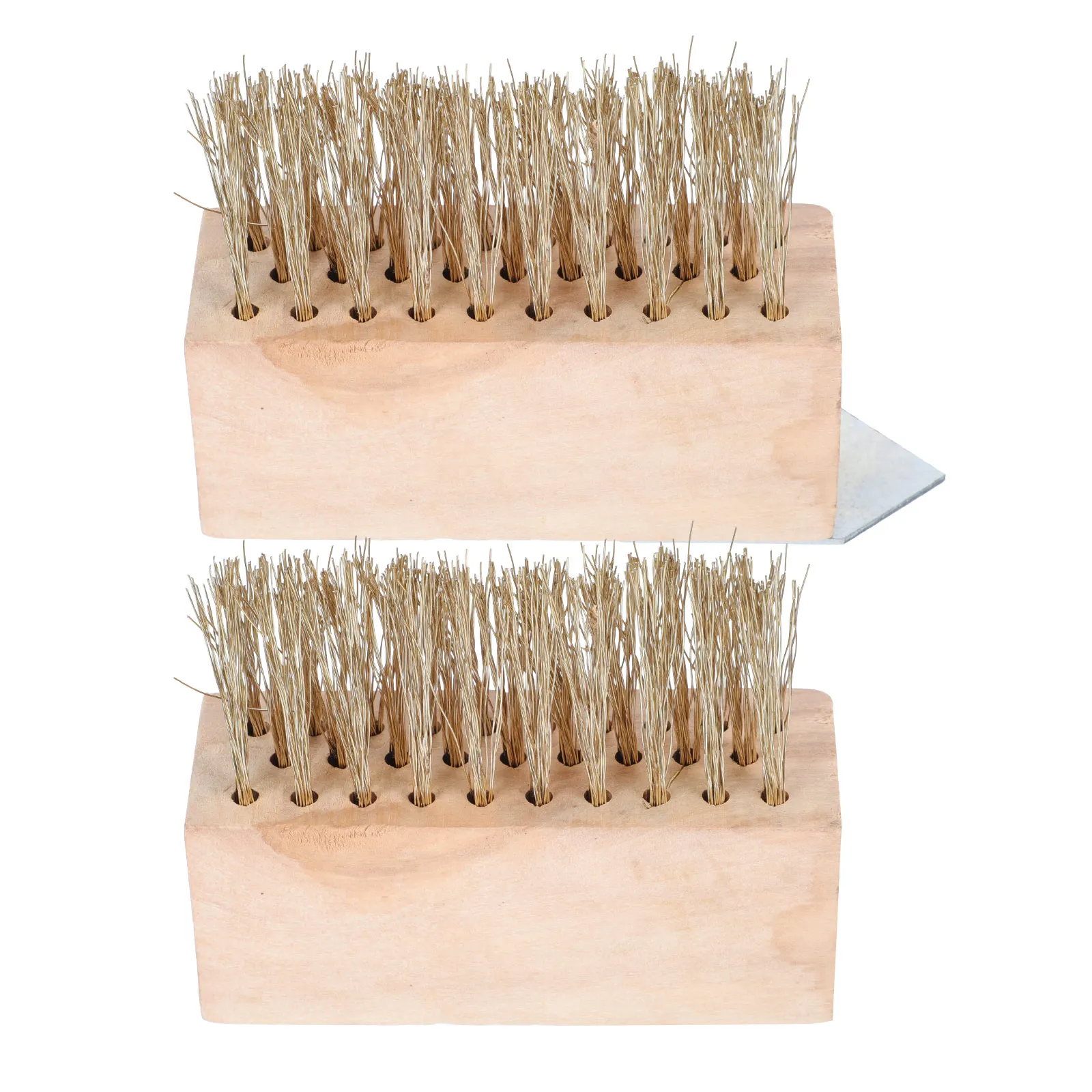 

2Pcs Steel Wire Weeding Brush Wooden Handle Durable Garden Yard Crack Cleaning Brush Practical Moss Removal Tool