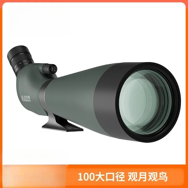Outdoor telescope, high definition, high power, low light, night vision, single tube birdwatching mirror, 25-75 X 100 caliber