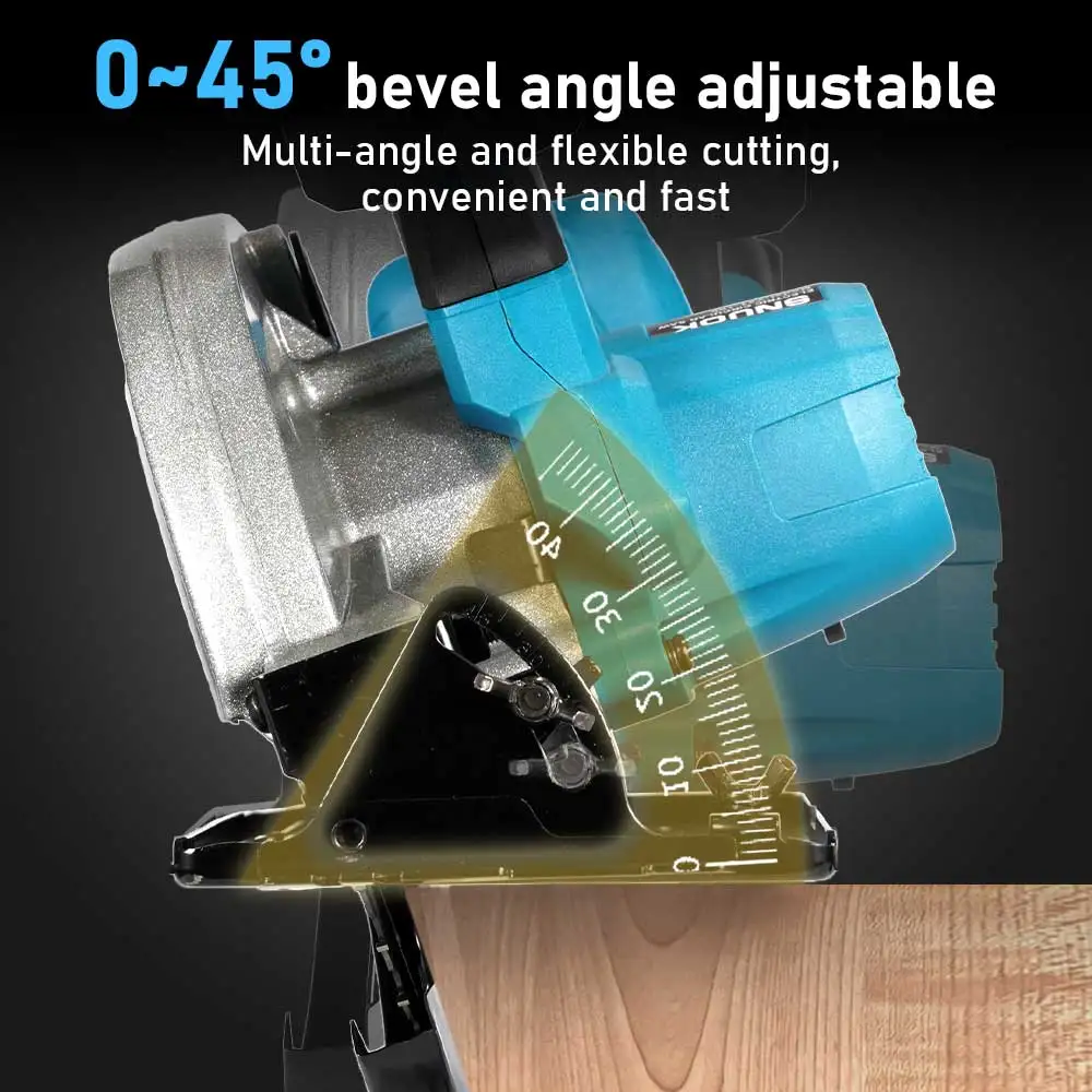 SNUOK-Sierra Circular eléctrica sin escobillas, máquina desnuda, herramienta eléctrica de corte de carpintería de mano inalámbrica para batería de litio Makita18V
