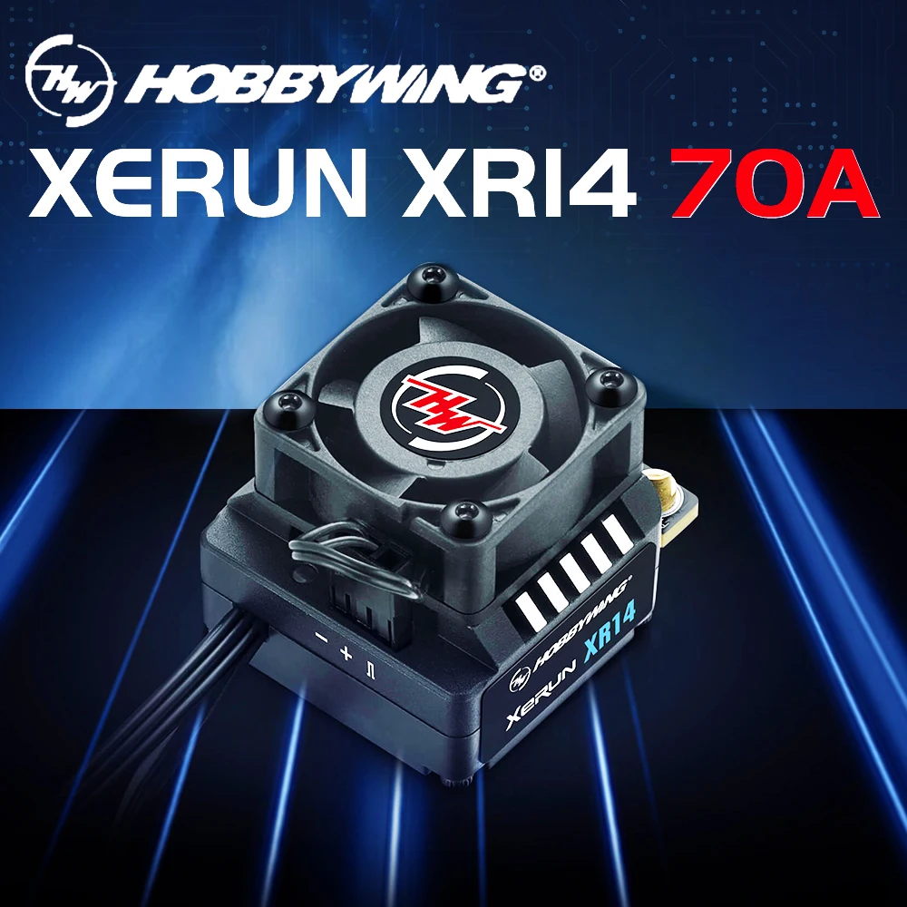 

HOBBYWING XERUN XR14 70A индукционный бесщеточный ESC, подходит для моделей с легкой загрузкой для гоночных соревнований 1/10 1/12 1/14 RC